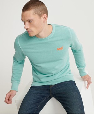 Superdry Orange Label Pastelline Crew Férfi Pulóver Türkiz | OXTWQ3849